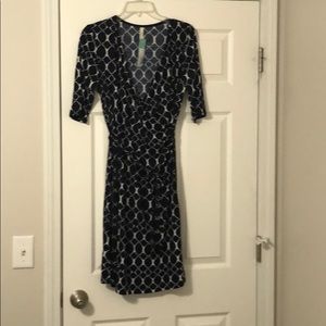 Navy and White wrap dress